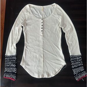 Free People waffle thermal long sleeve shirt. Size medium.